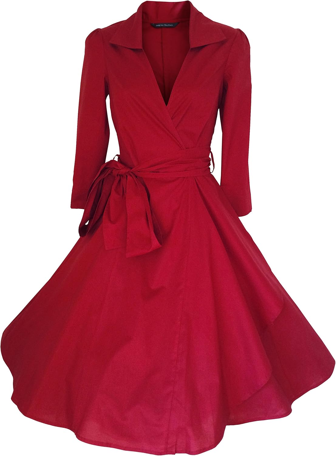 red 50s style dress
