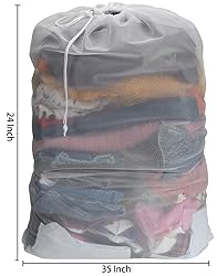 Nicunom 6 Pack Mesh Laundry Bag with Drawstring