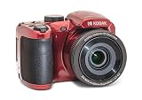 Kodak PIXPRO AZ255-RD 16MP Digital Camera 25X Optical Zoom 24mm Wide Angle Lens Optical Image Stabilization 1080P Full HD Video 3" LCD Vlogging Camera (Red)
