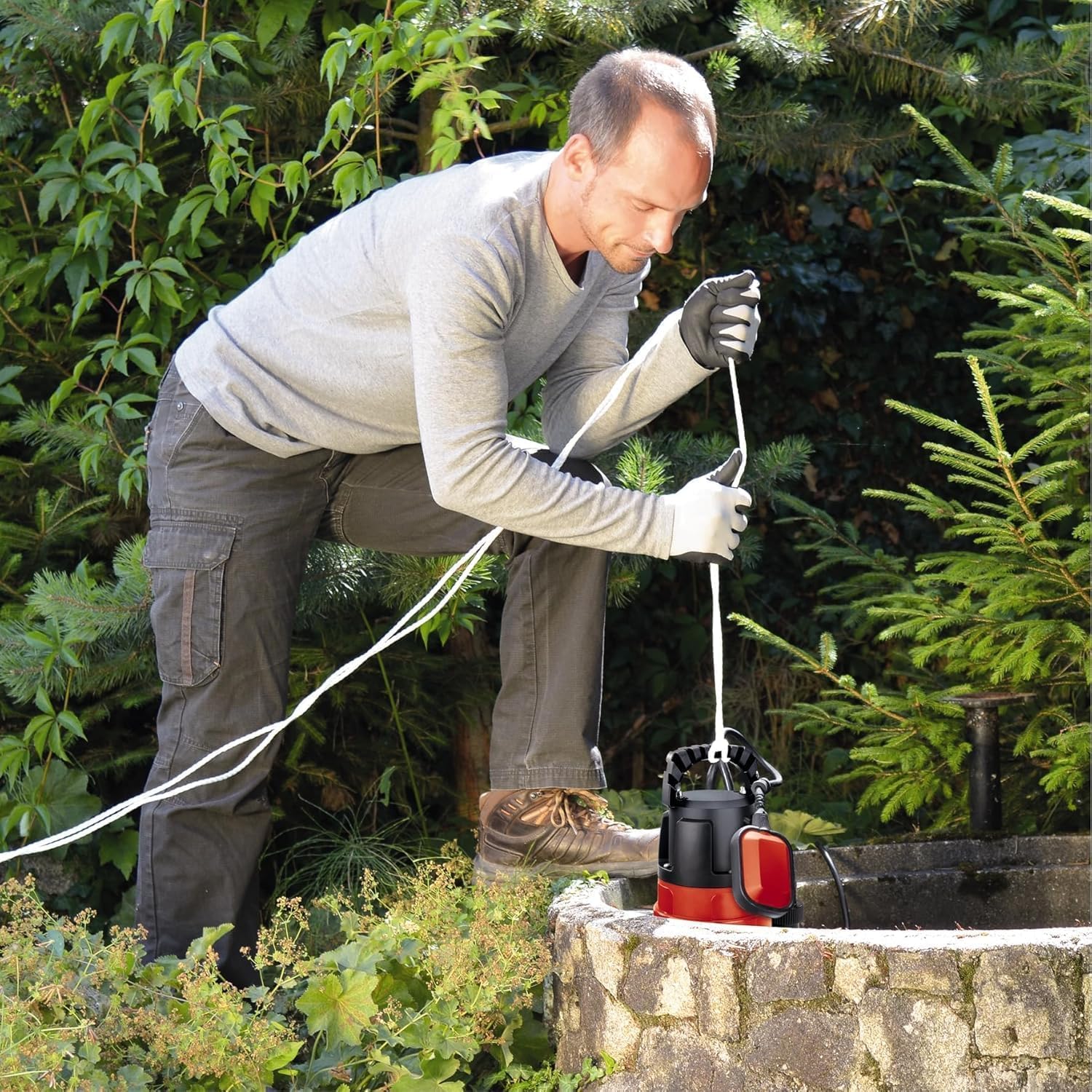 Einhell Schmutzwasserpumpe GC-DP 7835 (780W, Ø35 mm Fremdkörper, 15.700 L/h Förderleistung, Schwimmerschalter, Tragegriff, Kabelaufwicklung) 2