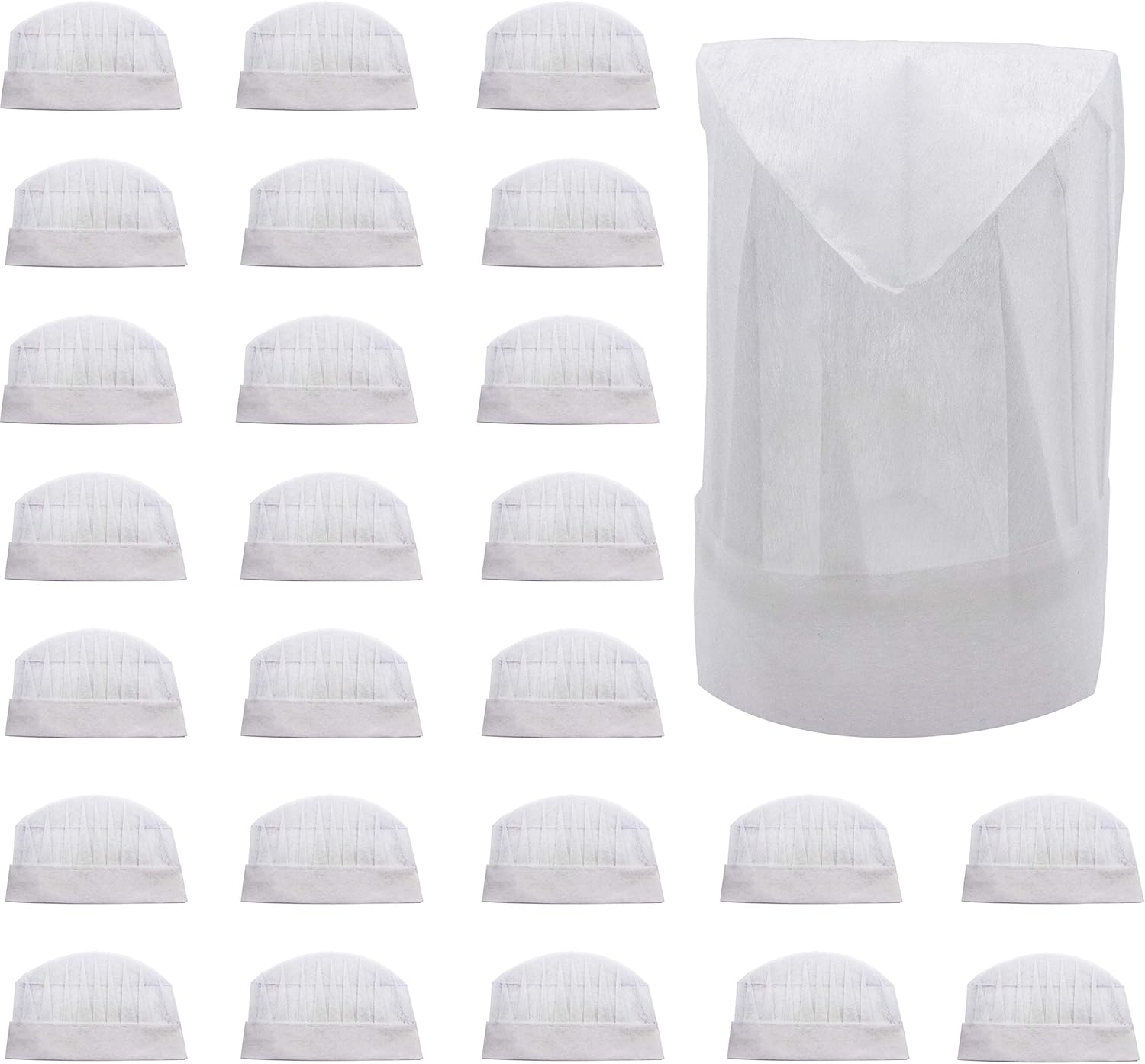 25 Disposable Paper Chef Hats Toques Adult or Kid Pizza
