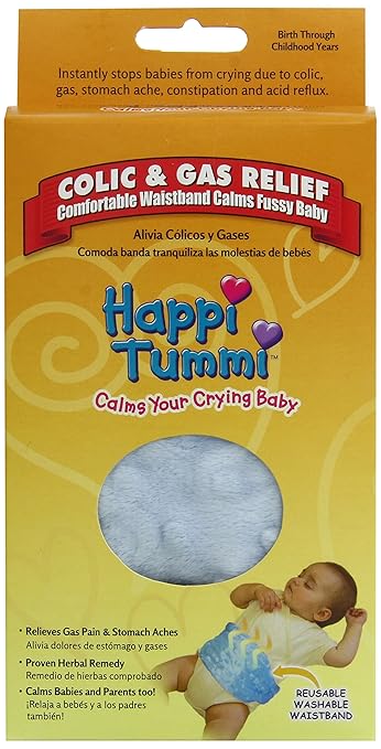 Amazon Com Happi Tummi Baby Gas Relief All Natural Belly Wrap happi tummi baby gas relief all natural belly wrap natural herbal aroma therapy relief for infants and babies with colic gas upset tummies blue plush