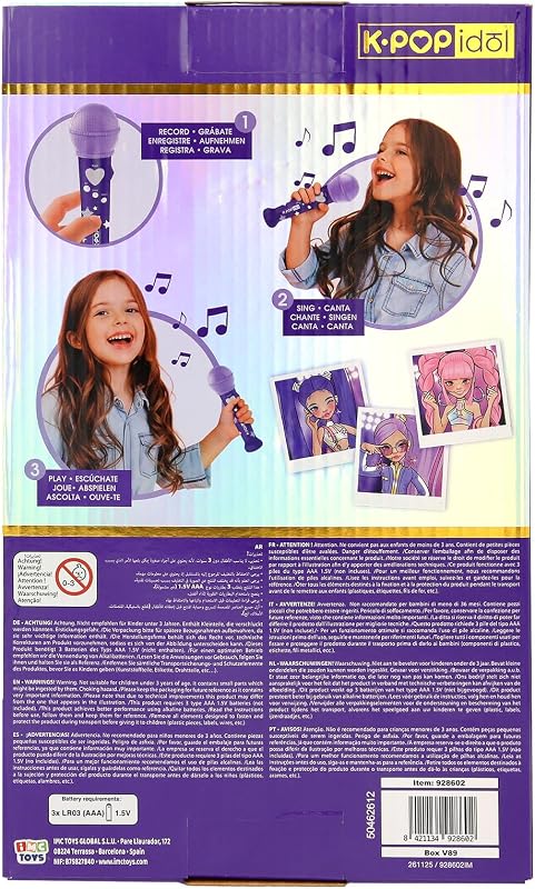 Juguete Musical Micrófono Inspirado en el K-Pop con Grabación de Voz, Sonidos Integrados para una Experiencia de Actuación Real Fans a Partir de 3 Años de Edad — foto 5 de 6
