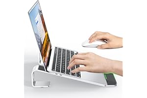 NTMY Laptop Stand for Desk,Laptop Stand with Wrist Support,Computer Stand for Laptop,Ventilated Ergonomic Laptop Stand with Wrist Pad,Stand for Laptop on Desk for MacBook/HP/Dell/Acer/Lenovo(Silver)