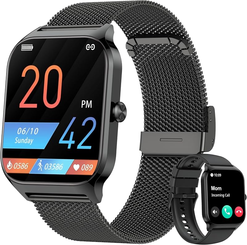 Popglory Smart Watch 1.85 inch Heart Rate Blood Pressure 110+ Sports