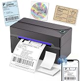 HKHKPI Bluetooth Thermal Label Printer,4x6 Shipping Label Printer | Wireless Label Printer for Small Business and Shipping Package, Compatible with iPhone, Android, Shopify, Amazon, USPS, Black