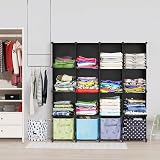 AWTATOS 16 Cube Bookcase Storage Unit 49.2 L x 11.8 W x 37.2 H Black ULPZ017 view 5