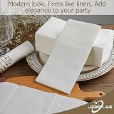 Jebblas Disposable White Napkins with Built-in Flatware Pocket, 150 Count view 5