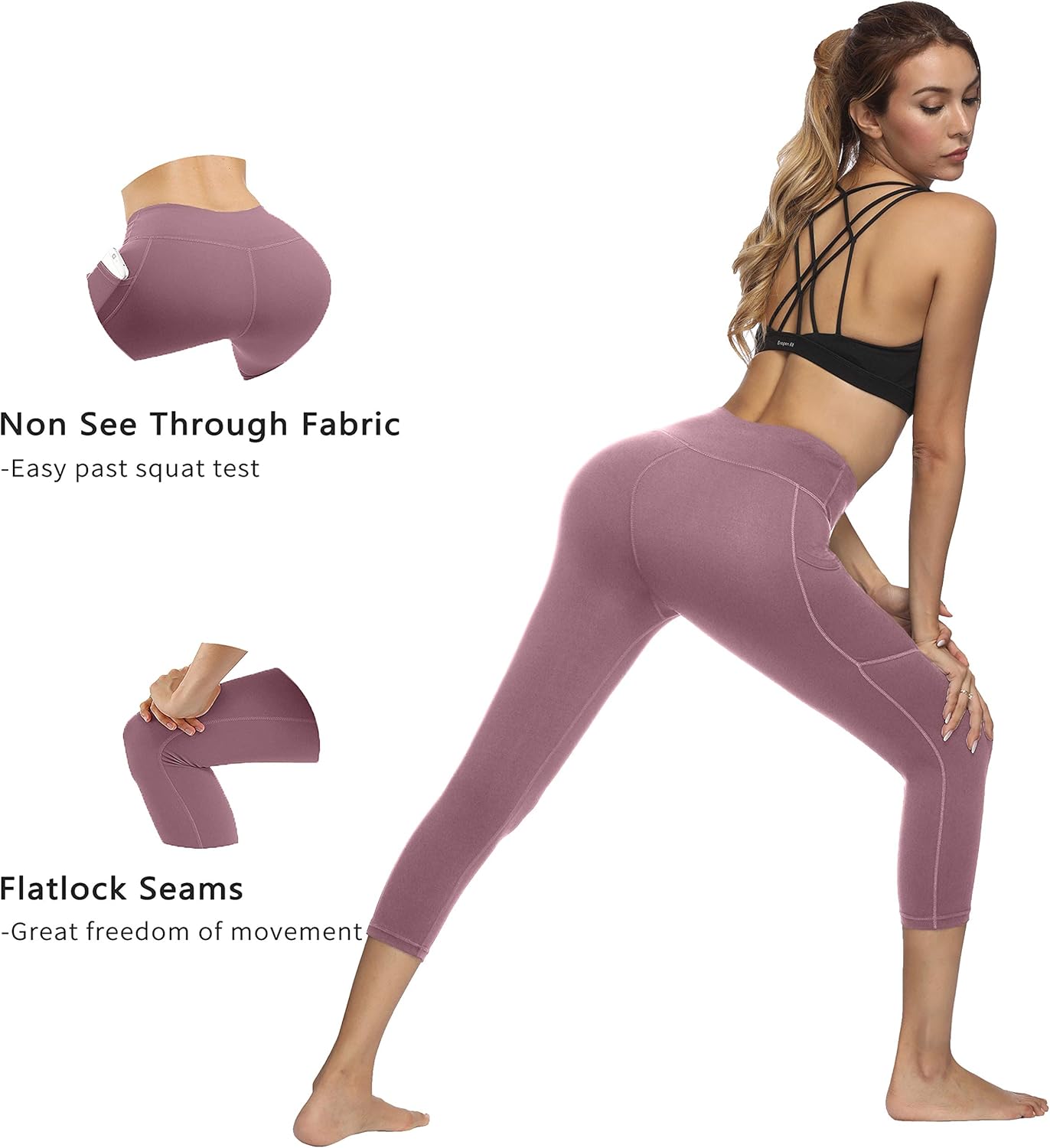 Fengbay Capri Leggings for Women,Yoga Capris with Pockets Yoga Pants Workout Pants for Women: Clothing
