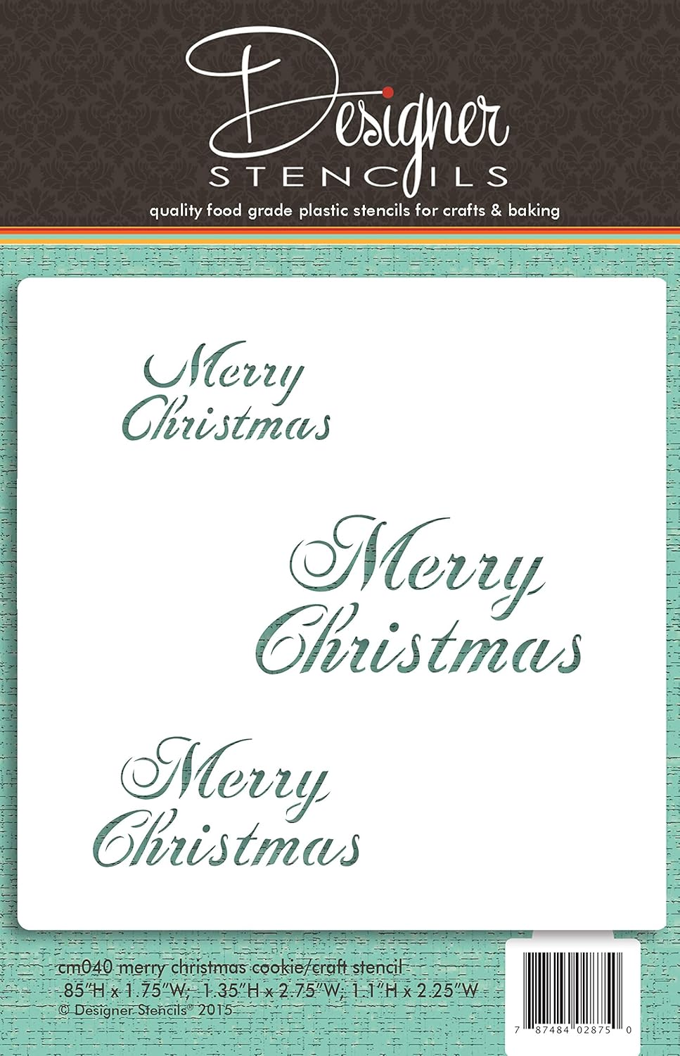 Merry Christmas Cookie and Craft Stencil by Designer Stencils