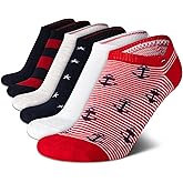 Tommy Hilfiger Womens No Show Socks - 6 Pack Cotton Blend Lightweight Cushioned Flat Liner Socks for Women