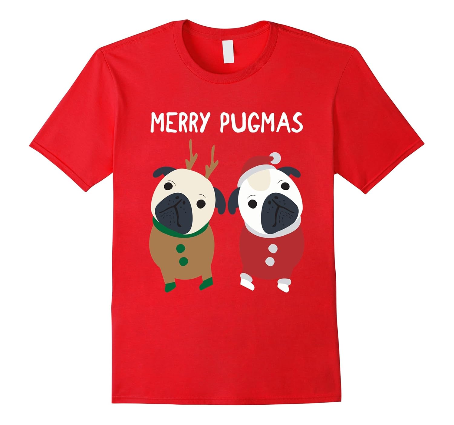 Christmas Pug Funny Pugmas Holiday Graphic T-Shirt Gift Tee-ANZ