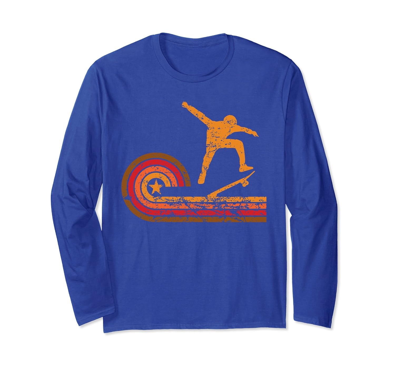 Retro Skateboarder Vintage Skateboarding Long Sleeve T-Shirt-anz