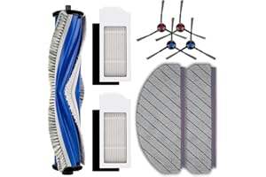 COWINORY (9 Pack) N20 Plus Replacement Parts Compatible With ECOVACS DEEBOT N20 plus/ N20 Pro Plus Robot Vacuum Cleaner, Accessories Kit, 1 Roller Brush, 4 Side Brushes, 2 HEPA Filters, 2 Mop Pads