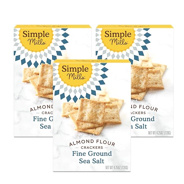 SIMPLE MILLS ALMOND FLOUR CRACKERS, FINE GROUND SEA...
