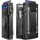 KEMISANT Airtag Wallet Men Gift,Mens Slim Front Pocket Wallet Money Clip Standard or Apple Airtag Use 3.8"×2.8"×0.9"