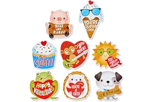 American Greetings Valentines Stickers for Kids, Animals and Treats (40-Count)