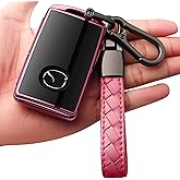 Teenpull Fit for Mazda Key Fob Cover with Keychain – TPU 360 Degree Full Protection Case Compatible with 2019-2023 Mazda 3, C