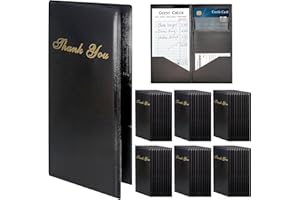 ISOHIT 50 Pcs Check Presenters for Restaurants 4 x 8 inch Guest Check Presenters for Restaurant Black Card Bill Holder Receipt Check Holders with Guest Checkbook for Servers Waitress Waiter