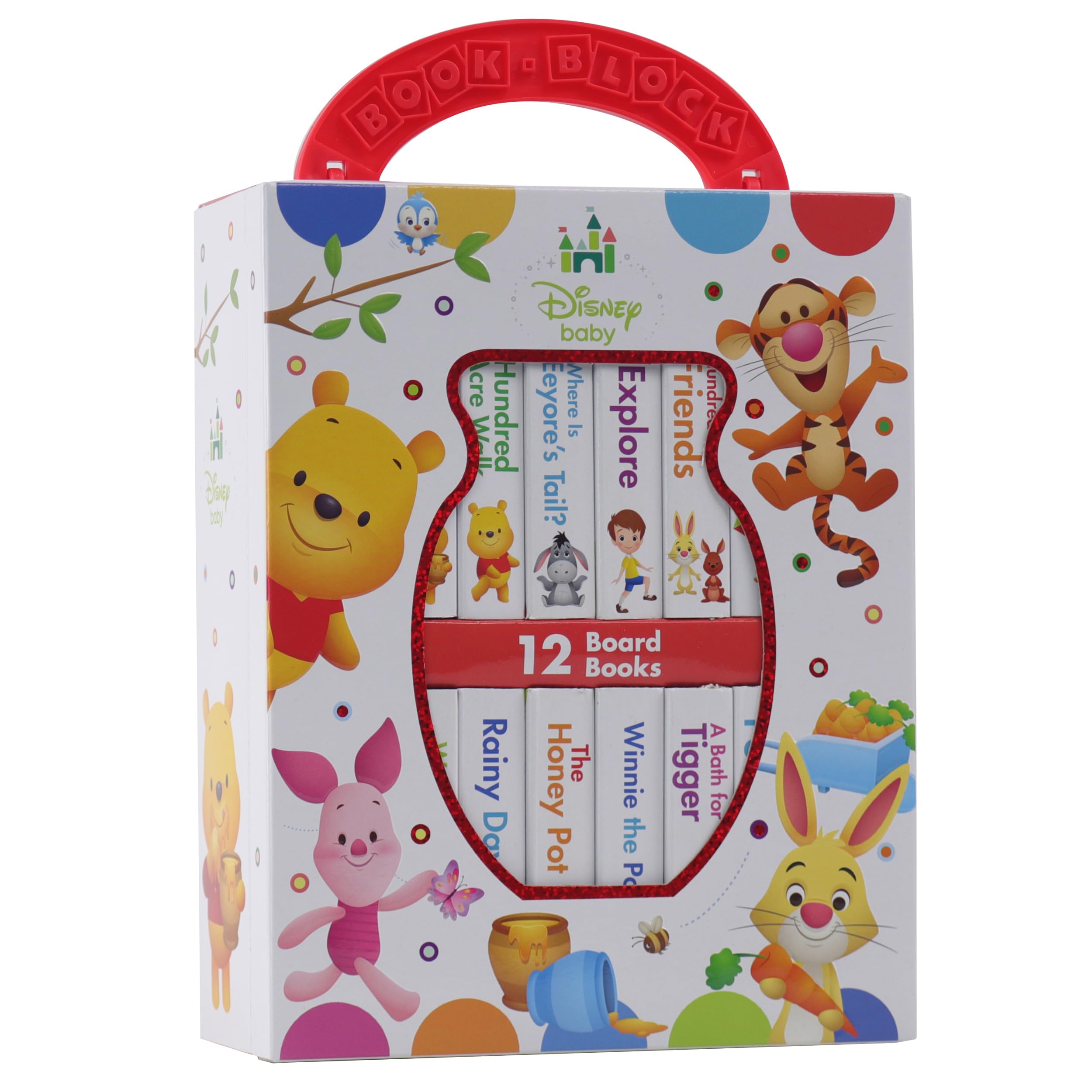 Disney Baby: Winnie the Pooh - My First Library - 12 Board Book Set - First Words, Counting, and More! - PI Kids