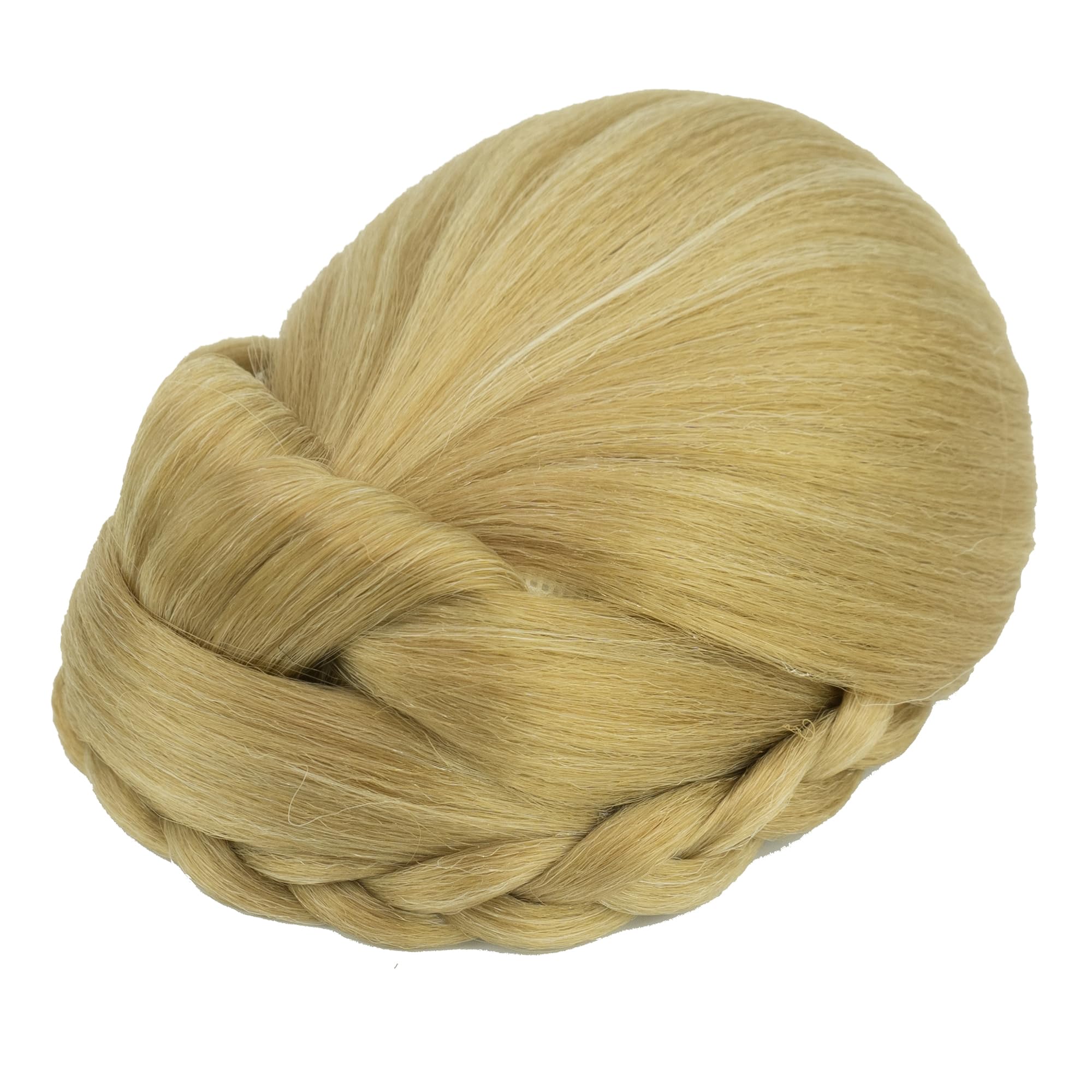 IMISSU Braided Chignon Dancer Hair Cover Donut Hair Pieces Scrunchies Hair Bun Wig Clips Updo on Wedding Party (M2 Ash Blonde)
