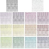Meafeng Gem Stickers, 14 Colors, Self Adhesive, Bling Rhinestone Jewels, Stick on Gems for Face Makeup, Body, Nails, Festivals, Crafts, Weddings Embellishments (14 Sheets, 2310 PCS)
