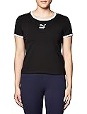 PUMA Women's Classics Fitted Tee, Black, X-Large