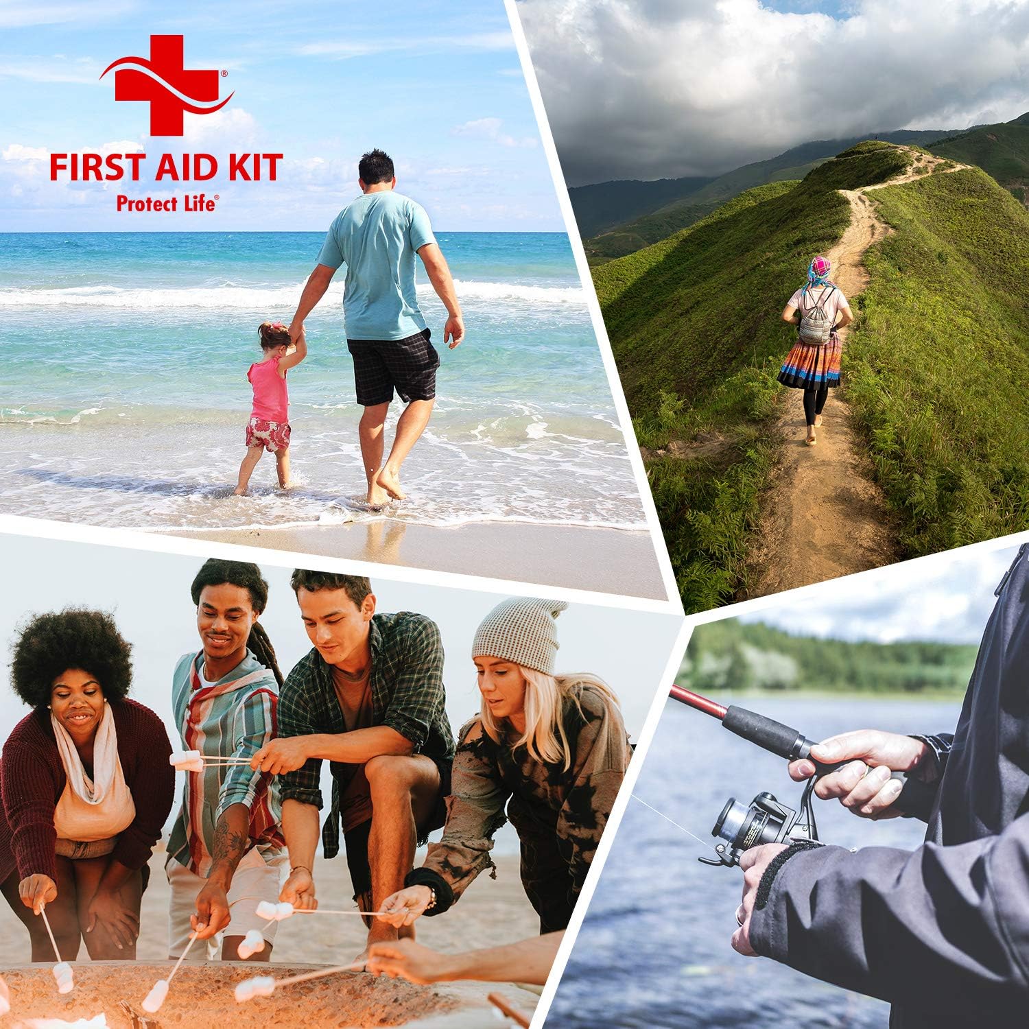 First Aid Kit - 100 Piece - Small First Aid Kit for Camping, Hiking, Backpacking, Travel, Vehicle, Outdoors - Emergency & Medical Supplies: Health & Personal Care