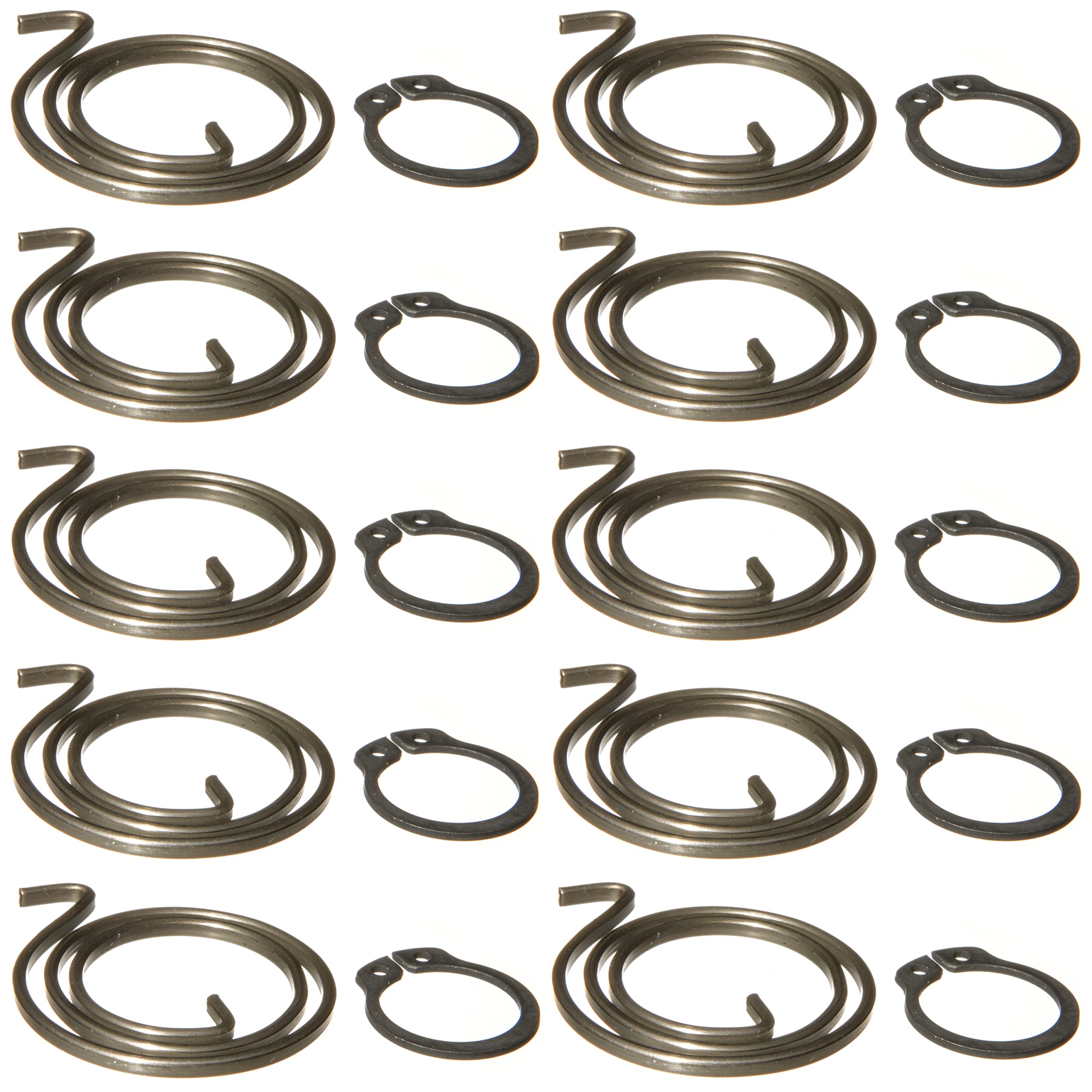 Door Handle Spring Repair Kit (ten 2.5-turn, 2mm thick, 30mm diameter coils plus ten circlips)