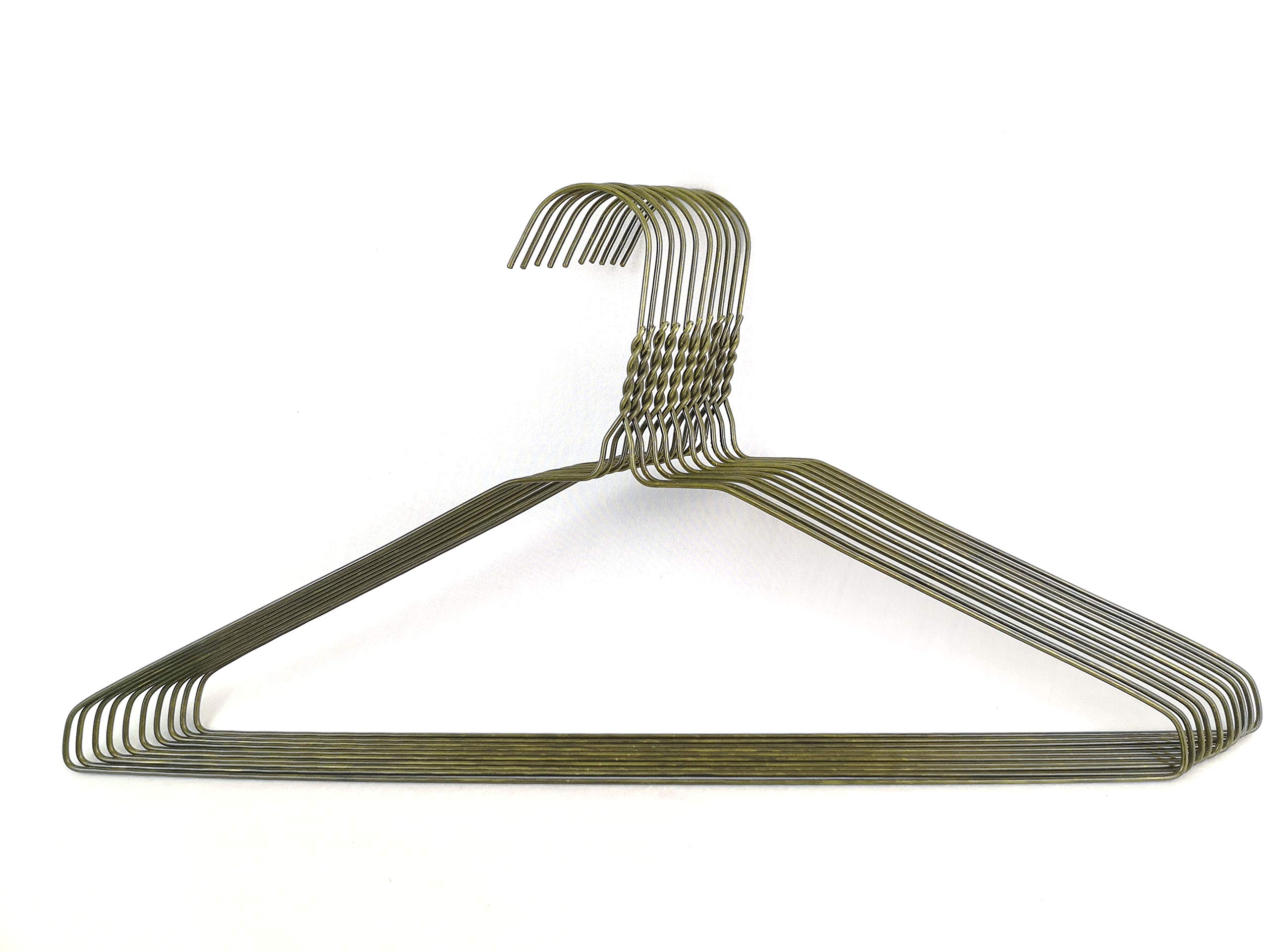 DODIN HOME 20 Bronze Wire Hangers Space Saving Metal Coat Hanger Suit Hangers with Trouser Bar Clothes T-Shirt Dress (Bronze, 20)