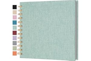 Cherrich Small Scrapbook 7x7 Inch, Linen Photo Album Mini Scrap Book, Kraft White Pages Memory Book for Wedding, Baby, Family, Graduation, Travel, Dog, Vacation