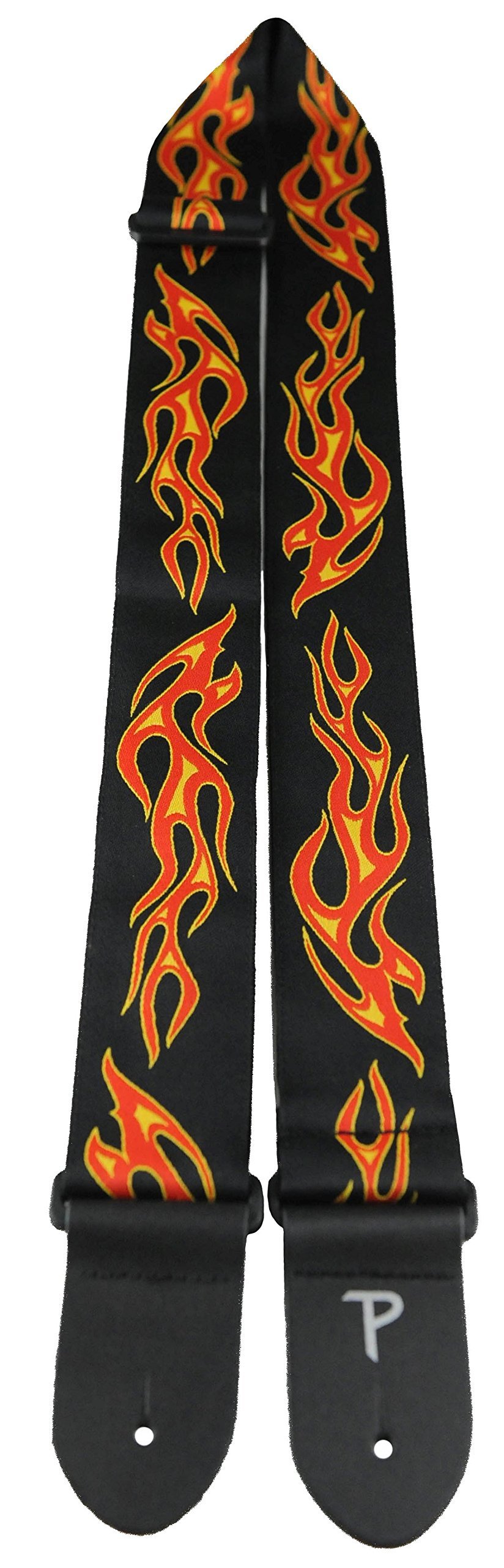 Perri's Leathers TWS-6545 2" Wide Jacquard Ribbon Sewn-On Tubular webbing with Leather ends