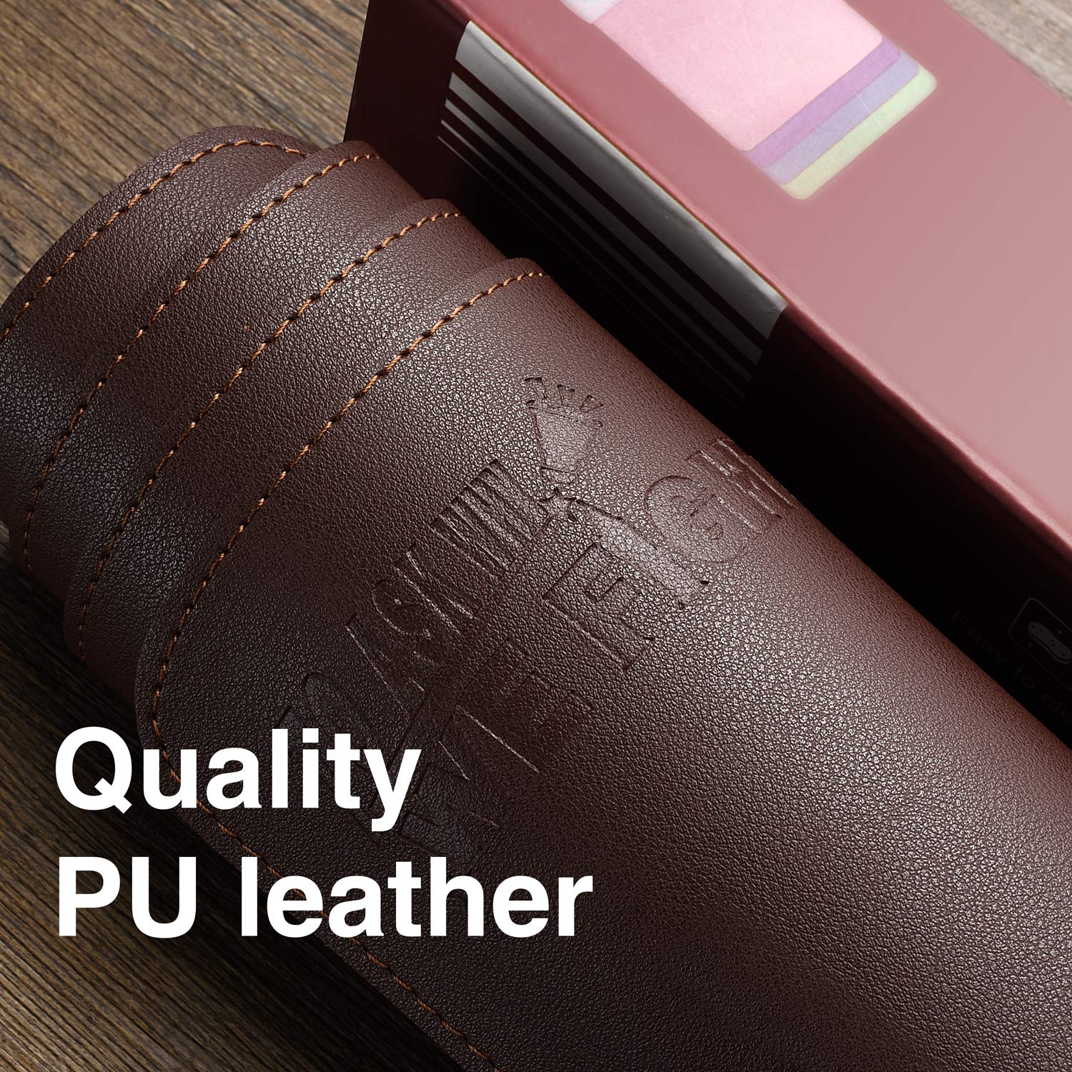 ACSTEP Office Desk Pad Ultrathin Desk Pad Protector Waterproof PU Leather Desk Blotter Pad Desk Writing Mat Dark Brown for Office,Home 31.2\