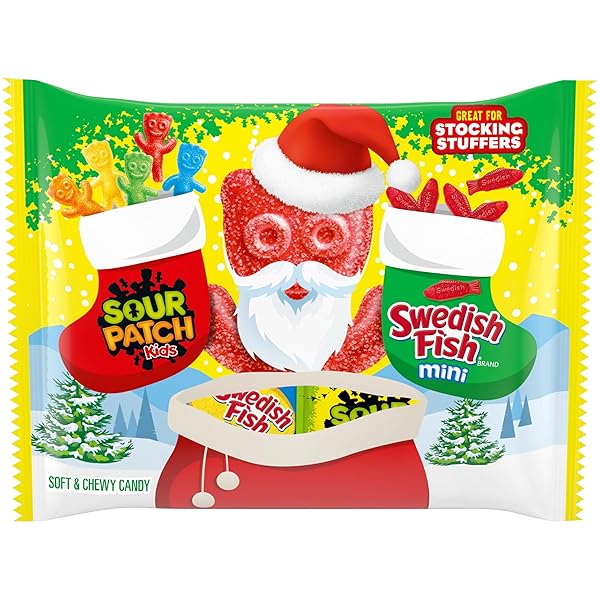 SOUR PATCH KIDS AND SWEDISH FISH MINI HOLIDAY CANDY VARIETY PACK, 22 SNACK PACKS