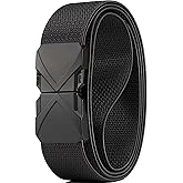 GEIT Stretch Nylon Belt with Quick Release Metal Buckle, 1 3/8" Casual Golf Tactical Invisible Elastic Web Belt