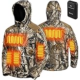 ANTARCTICA GEAR Heated Hunting Jacket for Men with 12V 15000mAh Battery Pack, Hoodie Winter Heated Work Jacket