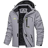 MAGCOMSEN Men's Winter Coats Water Resistant Ski Snow Jacket Warm Fleece Jacket Parka Raincoats With Hood Multi-Pockets