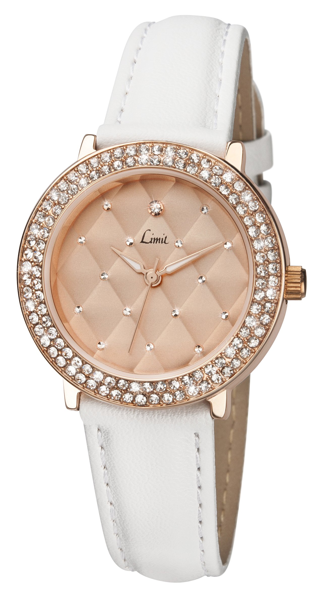 Limit Women's Quartz Watch with Rose Gold Dial Analogue Display and White Polyurethane Strap 6106.01