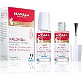 Mavala Double Nail Shield, Instantly Strengthen & Protect Brittle Fragile Nails, 2 Phase, Fiber Base + Protective Sealer, Pre