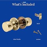 XFORT Tulip Passage Knob Set Polished Brass for Internal Doors view 5