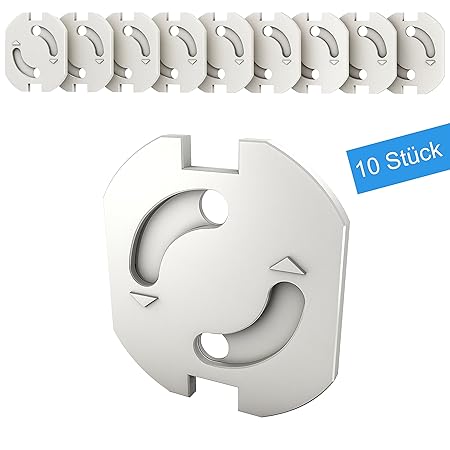 Sentivus KS010-010 Kindersicherung für Steckdose mit Drehverschluss (Stecker Typ F, Version 2017), Steckdosenschutz Baby Klei