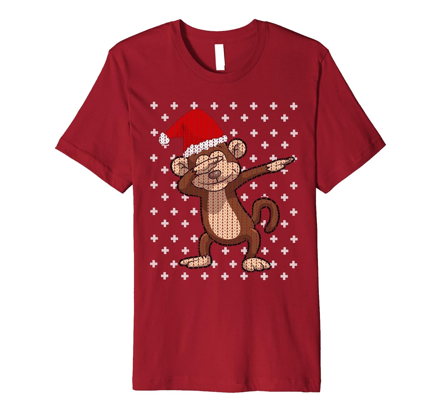 UGLY CHRISTMAS SWEATER SHIRT Funny Dabbing Monkey Santa Dab-Rose