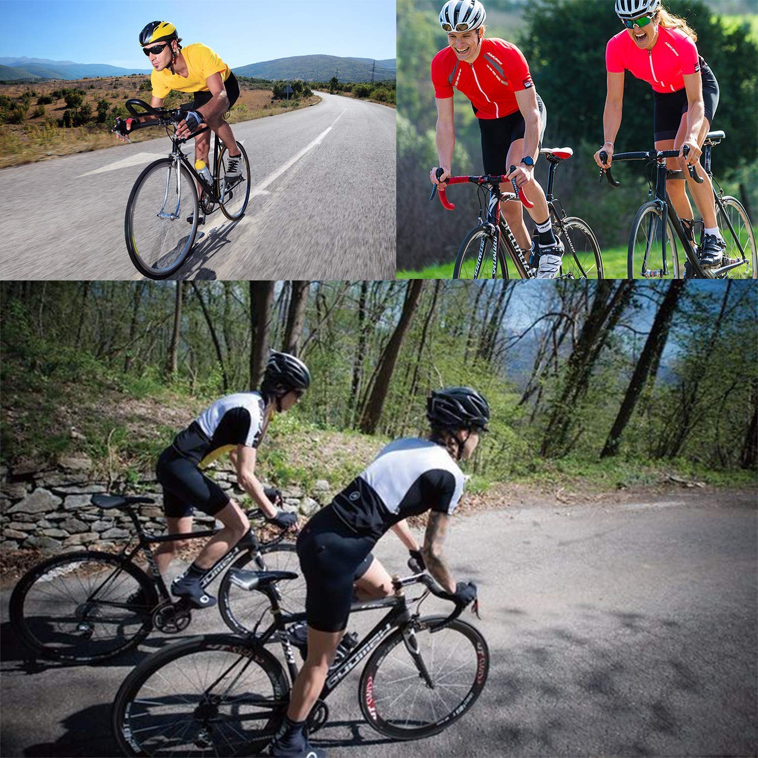 Men\'s Cycling Shorts, Bicycle Cycling Underwear 3D Silicone Padded with High-Density High-Elasticity and Highly Breathable (L)