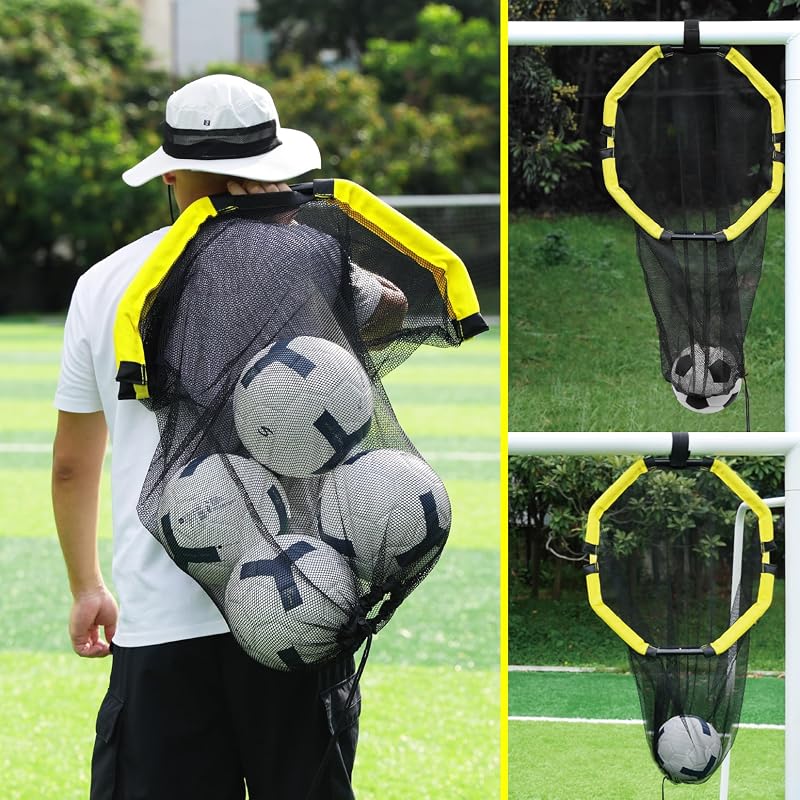 Happy Jump 3-in-1 Football Target Net with Portable Ball Bag Upgraded Tubes