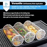 DRELD Stainless Steel Rolling Grill Basket Set w/ Forks for Veggies Meat Fish view 6
