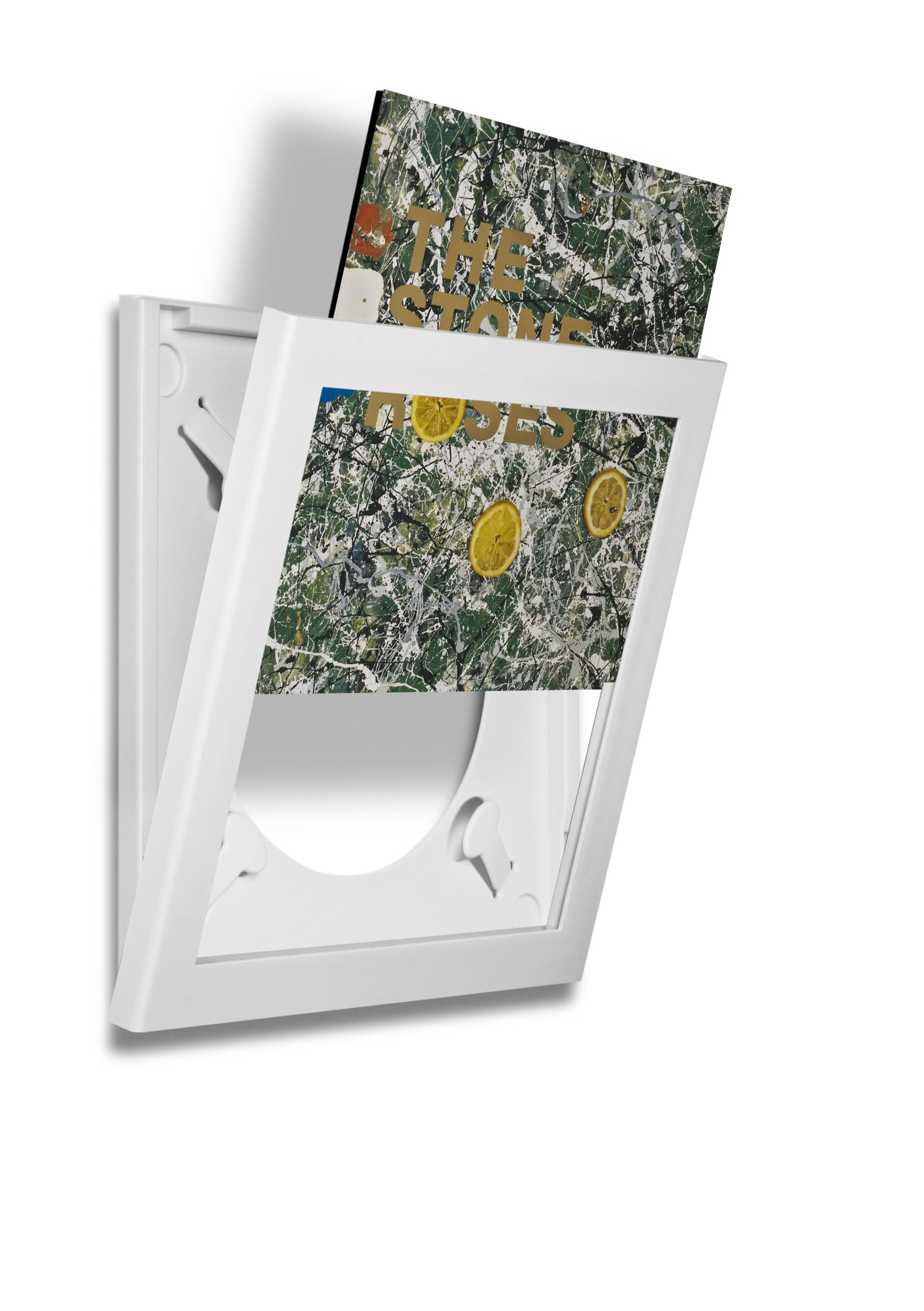 PLAY AND DISPLAY Art Vinyl Record Frame, Holds Single or 1–3 LPs/Double LP Gatefold Sleeve | 15" x 15" White Flip Frame with UV Protection and Scratch-Resistant Acrylic, Easy Wall Mount