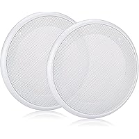 Facmogu 2PCS 8" White Ceiling Speaker Covers, Surface Mount Speaker Grill Mesh Round Speaker Grille Woofer Car Speaker Grill