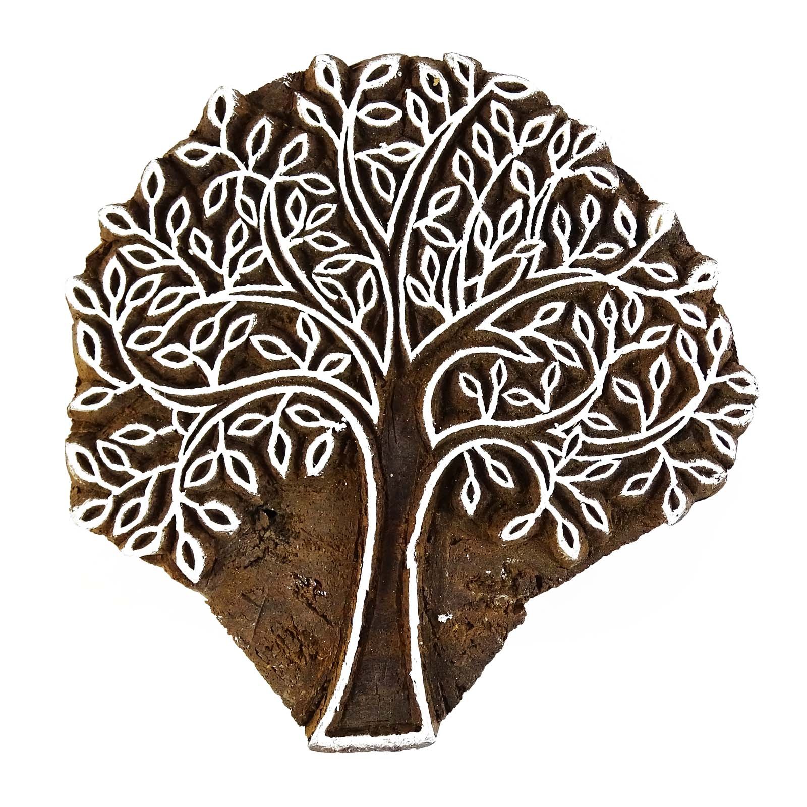 Indian Tree Home Decor Wooden Textile Stamps Wood Printing Block Decorative Block