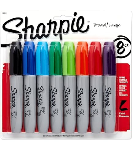 Amazon.com : Sharpie Brush Tip Permanent Markers, 8 Colored