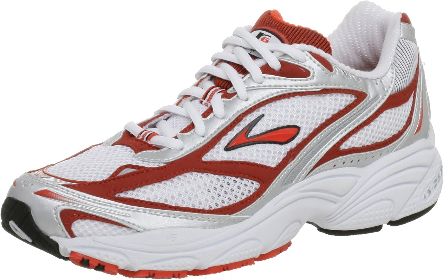 Brooks Men�s Radius 6 Running Shoe, White/Silver/Magma, 13 Brooks Men�s Radius 6 Running Shoe, White/Silver/Magma, 13